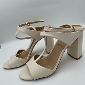 Antonio Melani Gracennn Leather Ankle Strap T-Strap Dress Sandals